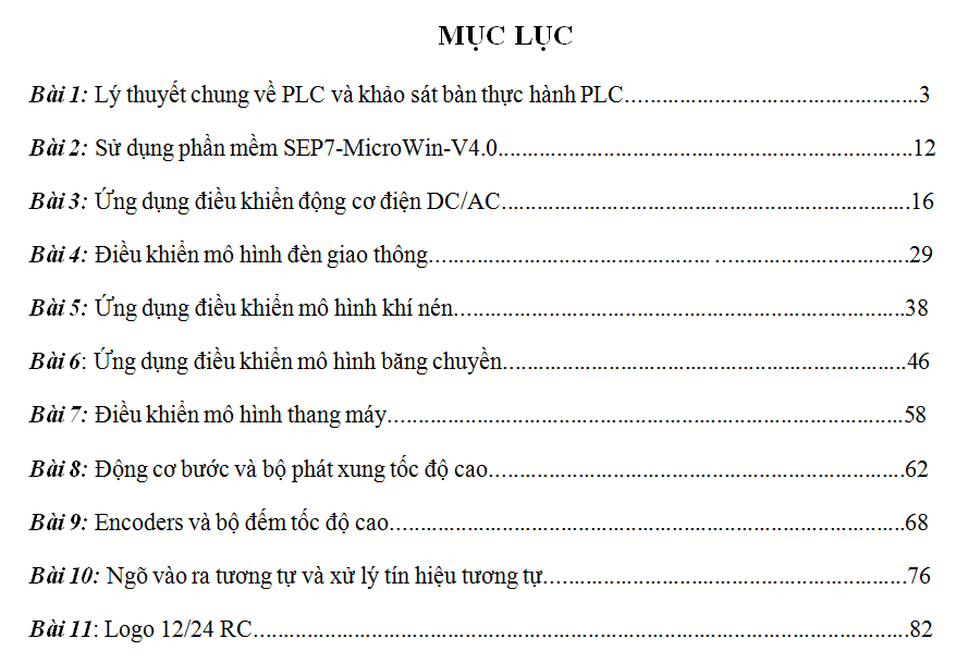 Thực Hành Tự Động Điều Khiển PLC