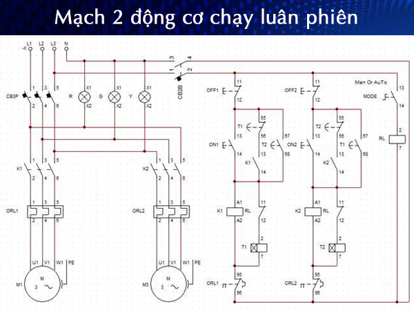 mach dieu khien 2 bom chay luan phien